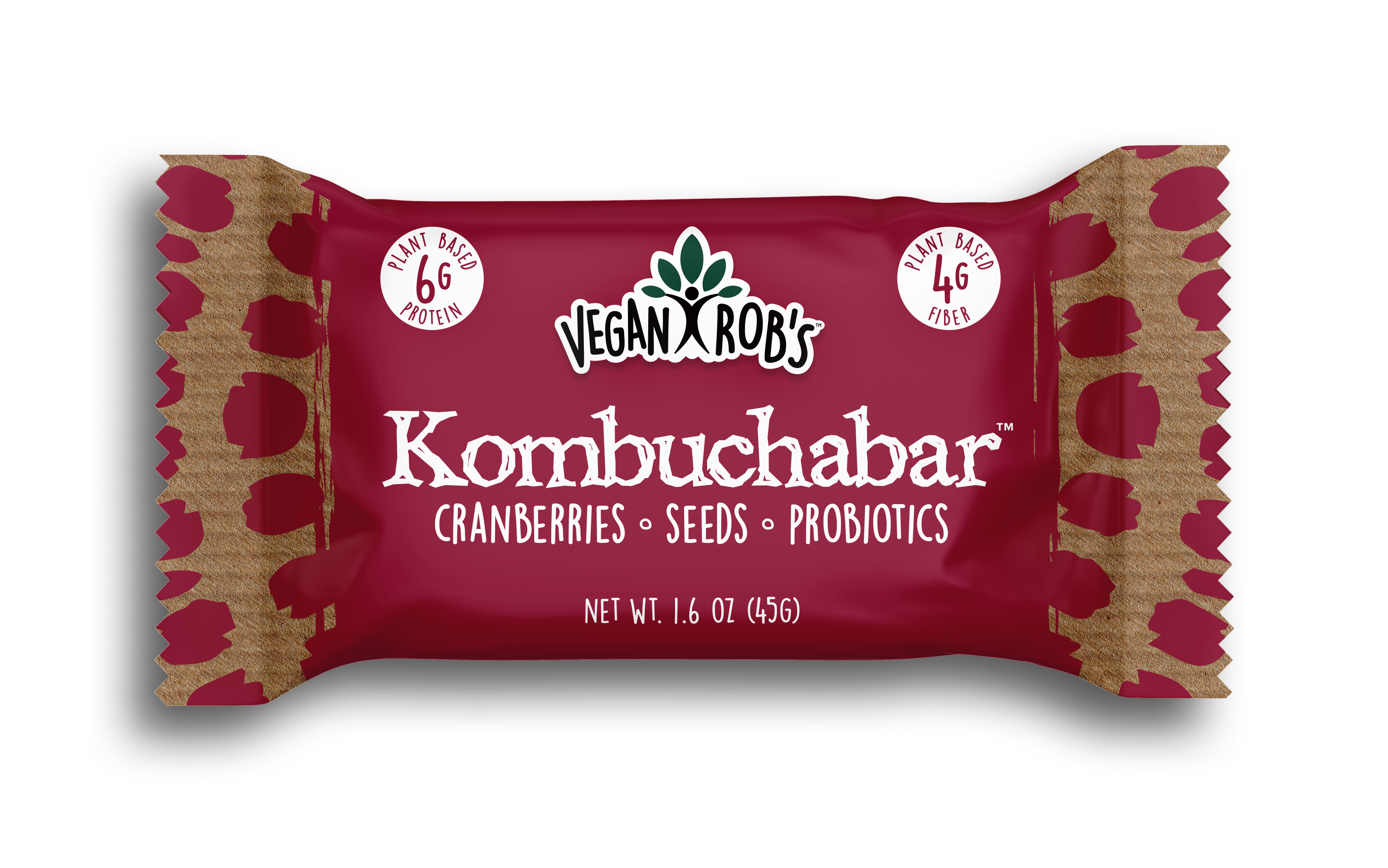 Vegan Kombucha bar Cranberry 45g Front