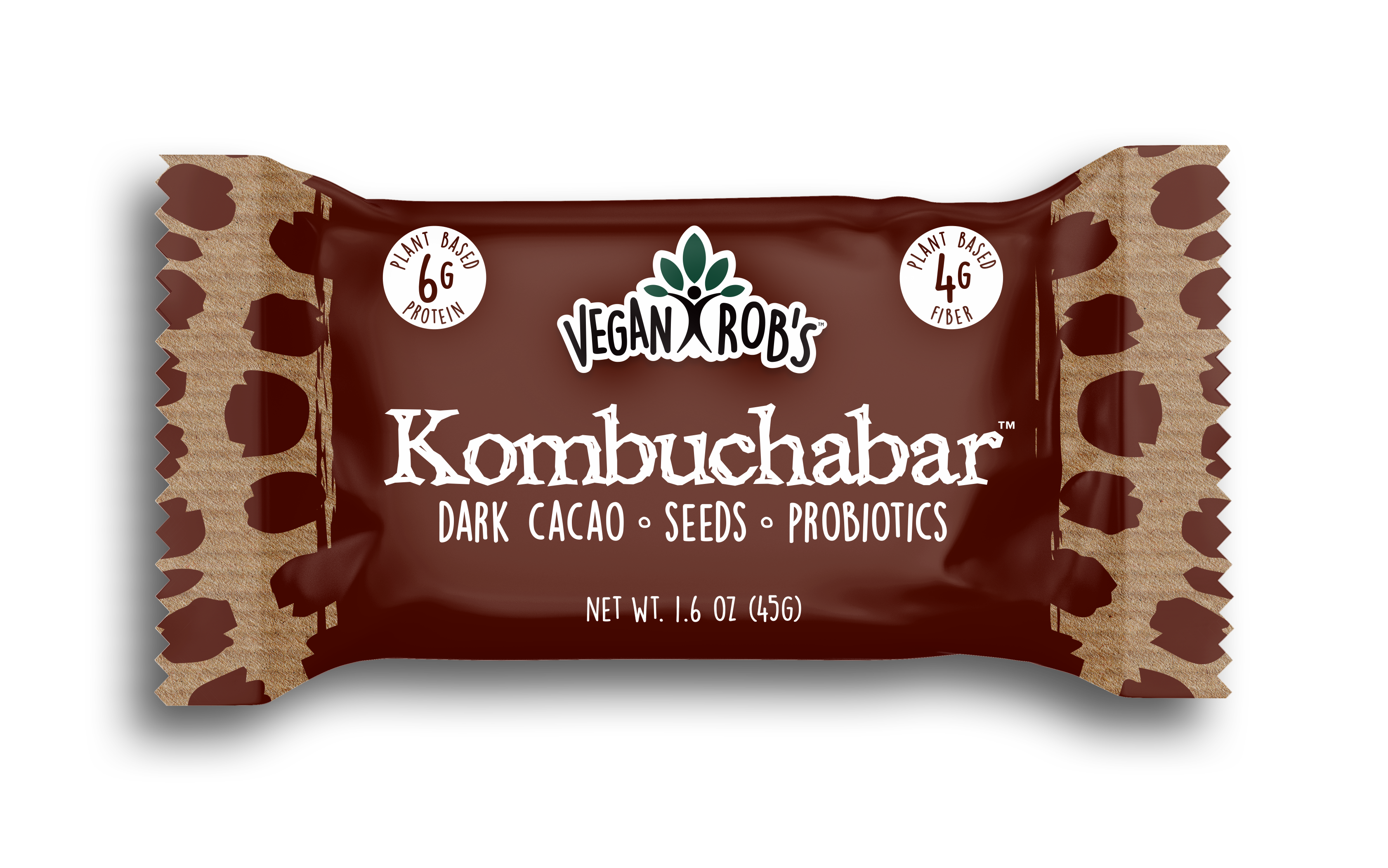 Vegan Kombucha bar Dark Cacao 45g Front